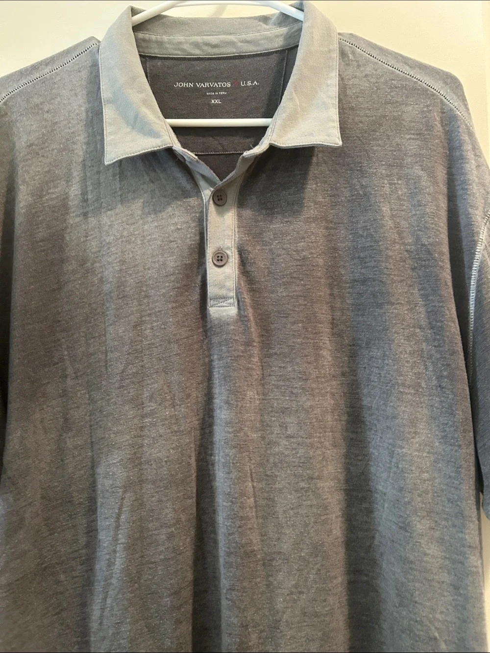 John Varvatos 1/4 button Ombre Polo Shirt embroider logo short sleeve size XXL